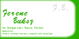ferenc buksz business card